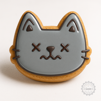 Decorated example 1 of Death Shape Cutter and Stamp Set, 6-Piece Cookie Fondant Tool, S/M/L Sizes