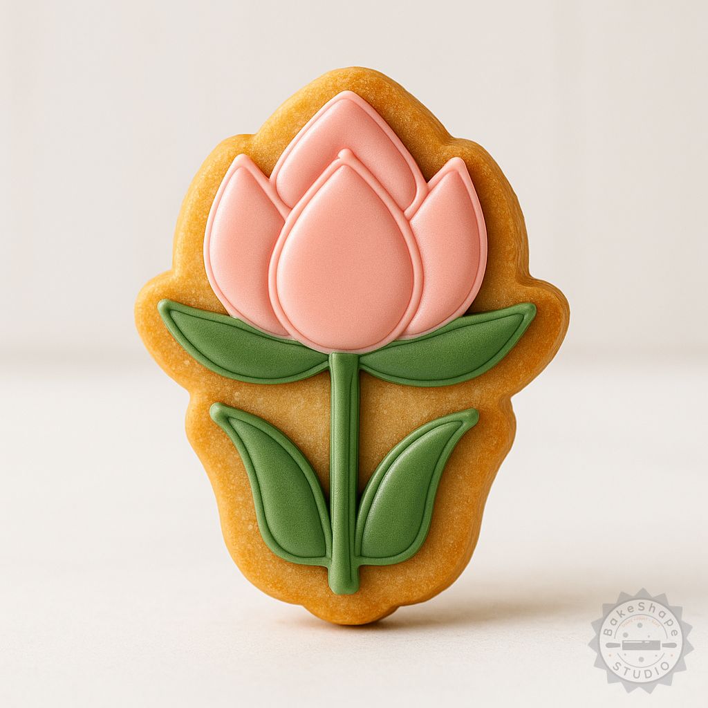 Lotus flower cookie cutter and stamp set STL for 3D printing in small, medium, and large sizes