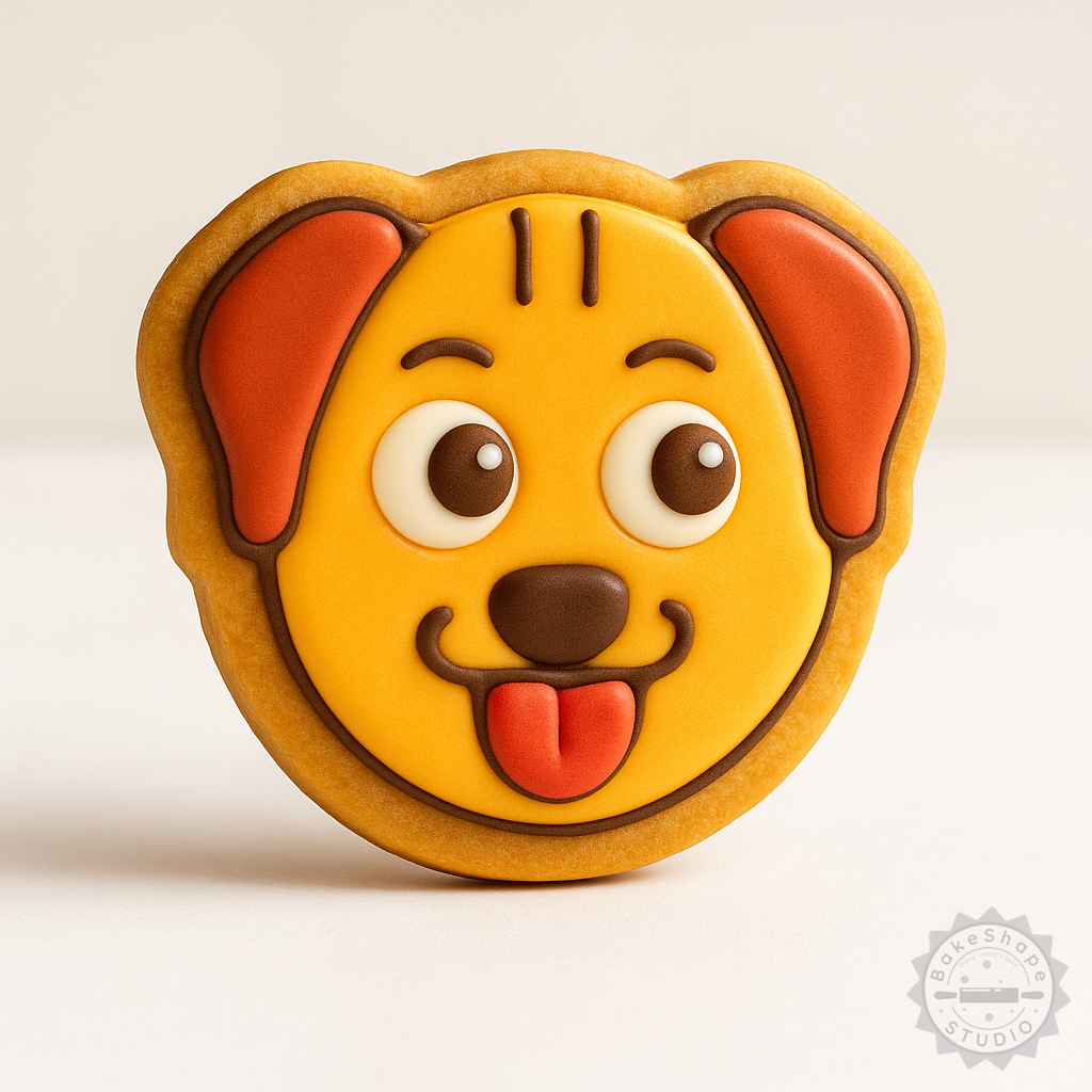 Decorated example 1 of Heated Shape Cutter & Stamp Set, 6 Pieces, Animal Dog Design for Cookies, Fondant in S/M/L Sizes