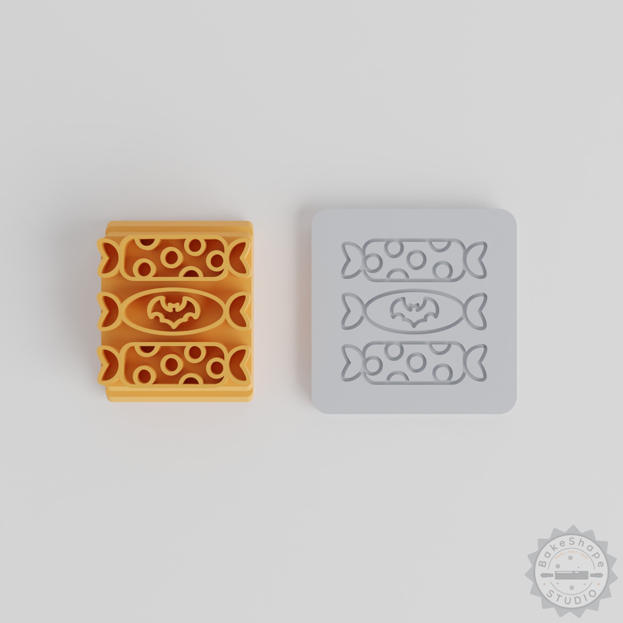Candy Stamp Tile Set, 5-Piece, Perfect for Clay and Cookies, Halloween Party Sweet
