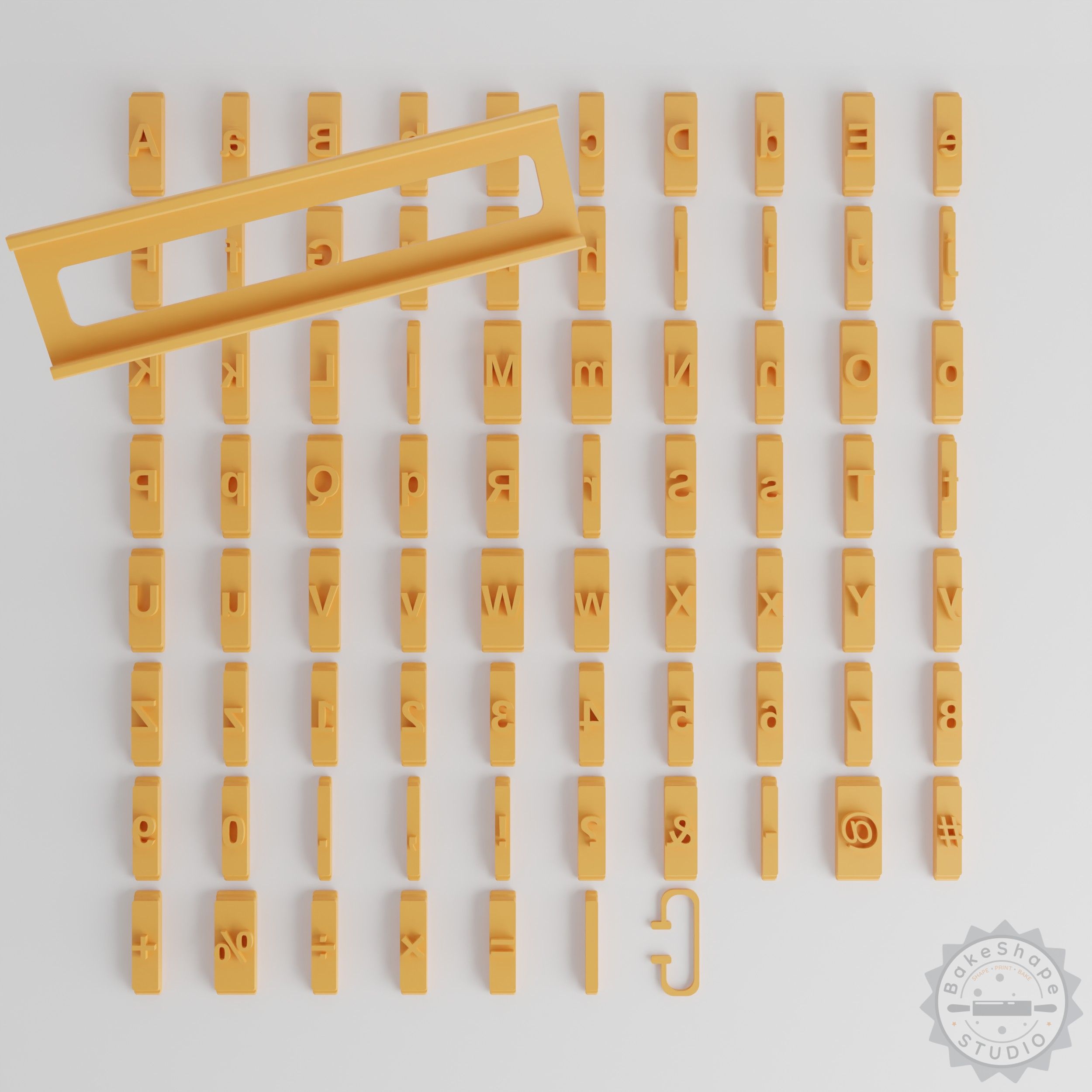 1/2" Bold Font Tile Set for Clay, Cookies & Fondant, 80 Pieces