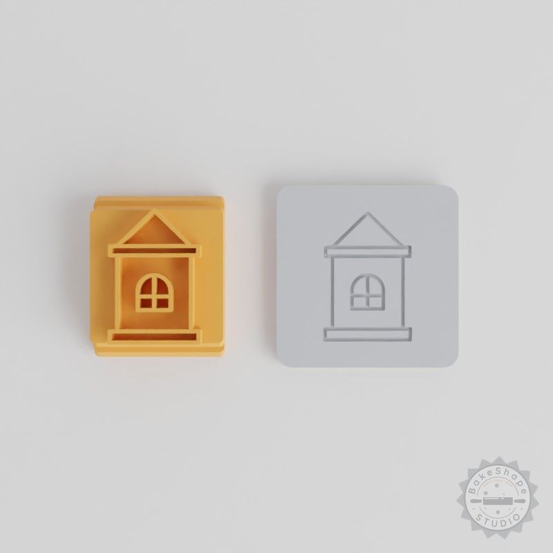 House Stamp Tile Set for Clay and Fondant, 5 Piece Motif Sizes 20-40mm