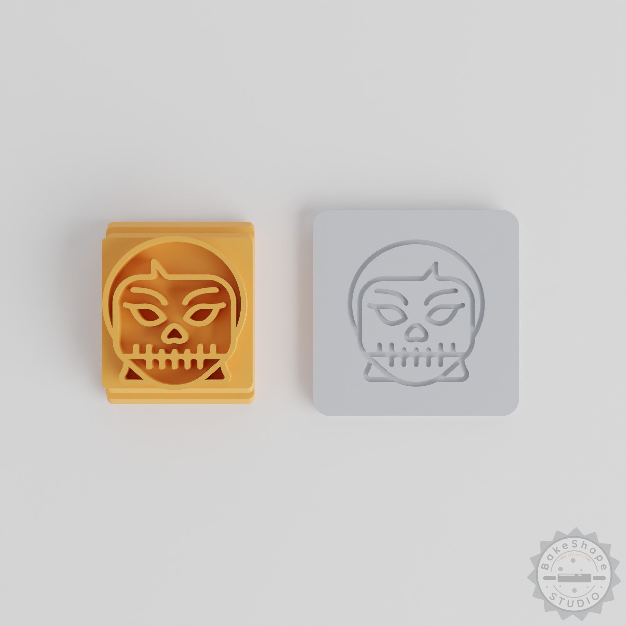 Skull Girl Stamp Tile Set, 5 Sizes (20-40mm), Perfect for Clay, Cookie, Fondant Crafting