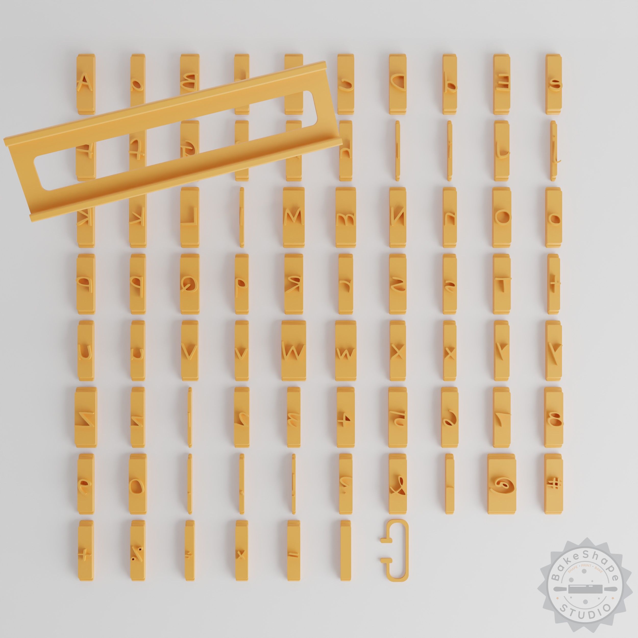 Architects Daughter Font Tiles 1/2" Set, 80 Pieces for Clay, Cookies, Fondant Crafting