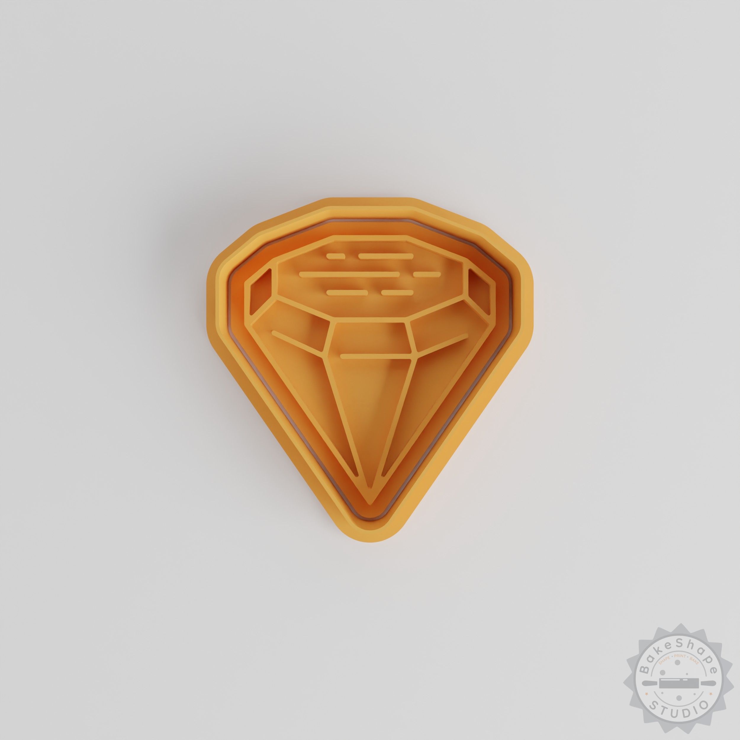 Gem Shape Cookie Cutter & Stamp Set, 6 Pieces, Perfect for Fondant, Includes 3 Sizes