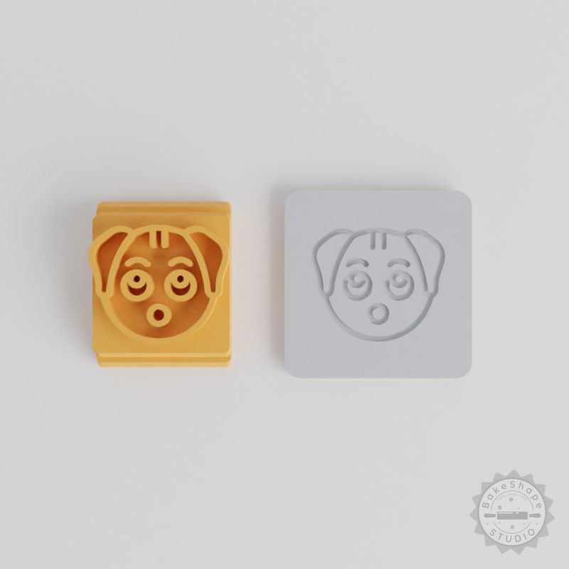 Surprised Dog Stamp Tile Set, 5 Sizes, Perfect for Clay, Cookies, Fondant