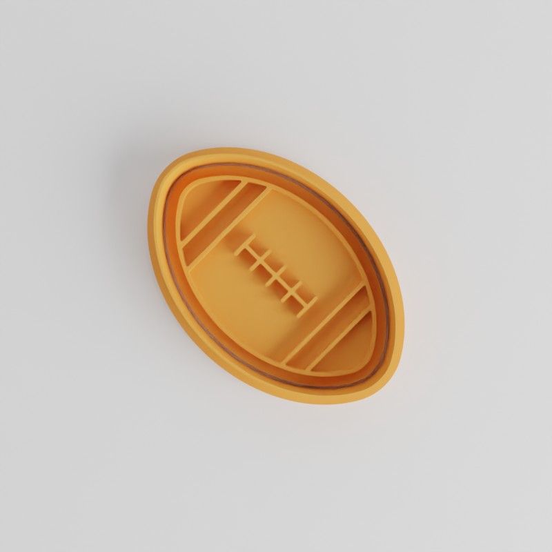 American Football Shape Cutter and Stamp Set for Cookies and Fondant, 6 Pieces, 3 Sizes