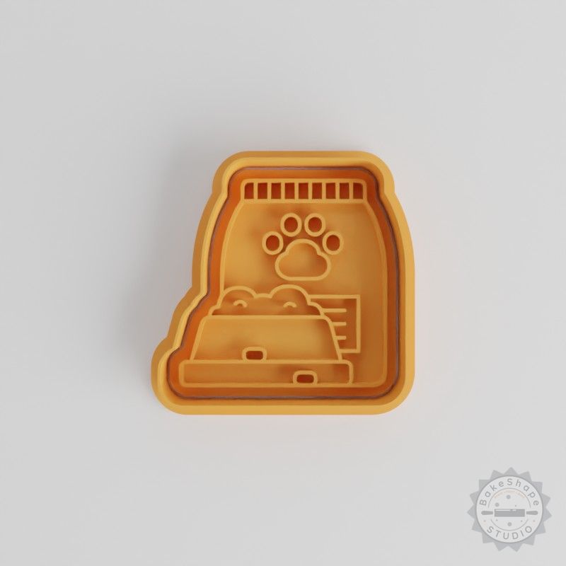 Pet Food Shape Cutter & Stamp Set, 6-Piece, Perfect for Cookies & Fondant, Pet Kibble Design, Sizes S/M/L