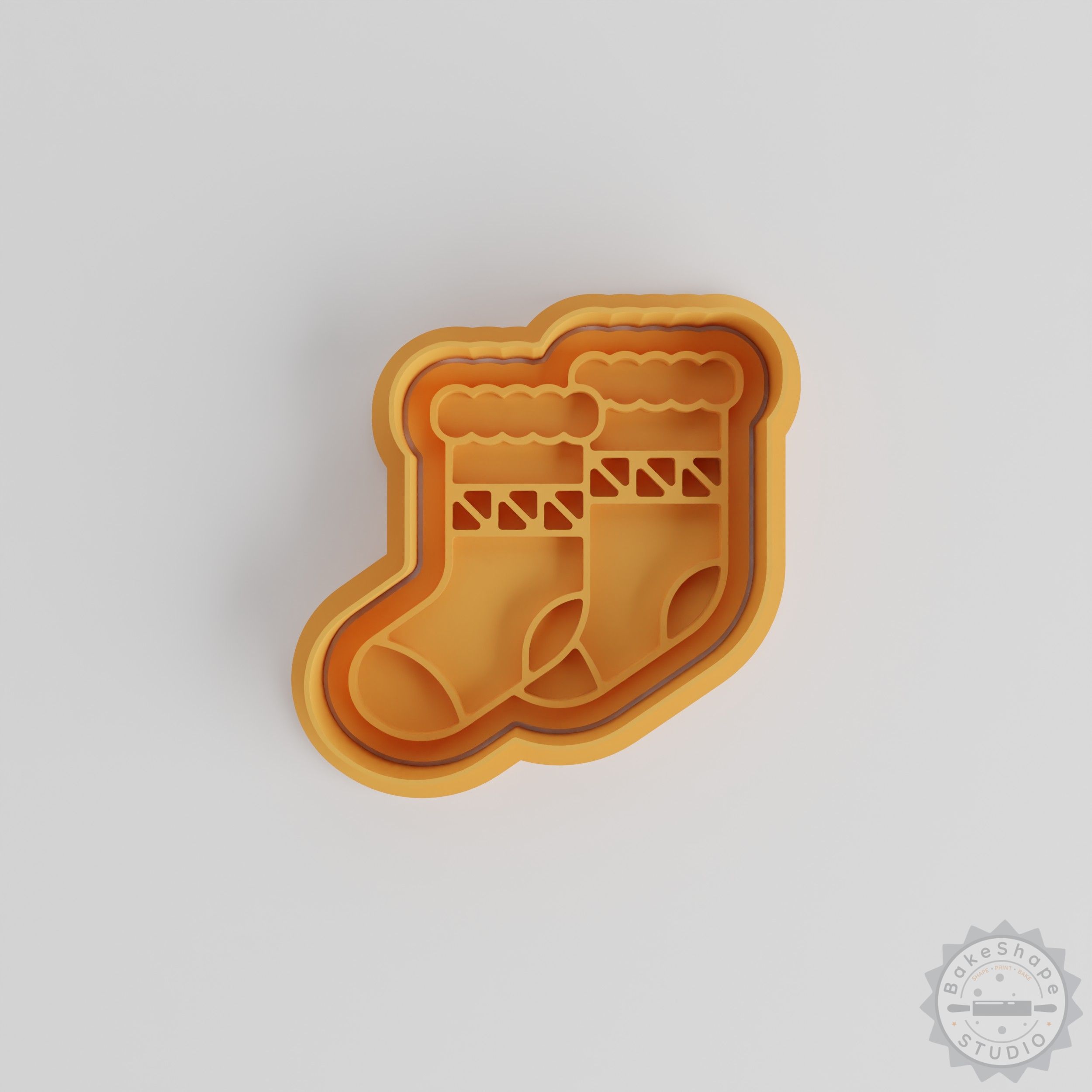 Sock Shape Cookie Cutter Set, Fondant Stamp, Christmas, Holiday Baking, S/M/L Sizes, 6 Piece Holiday Décor