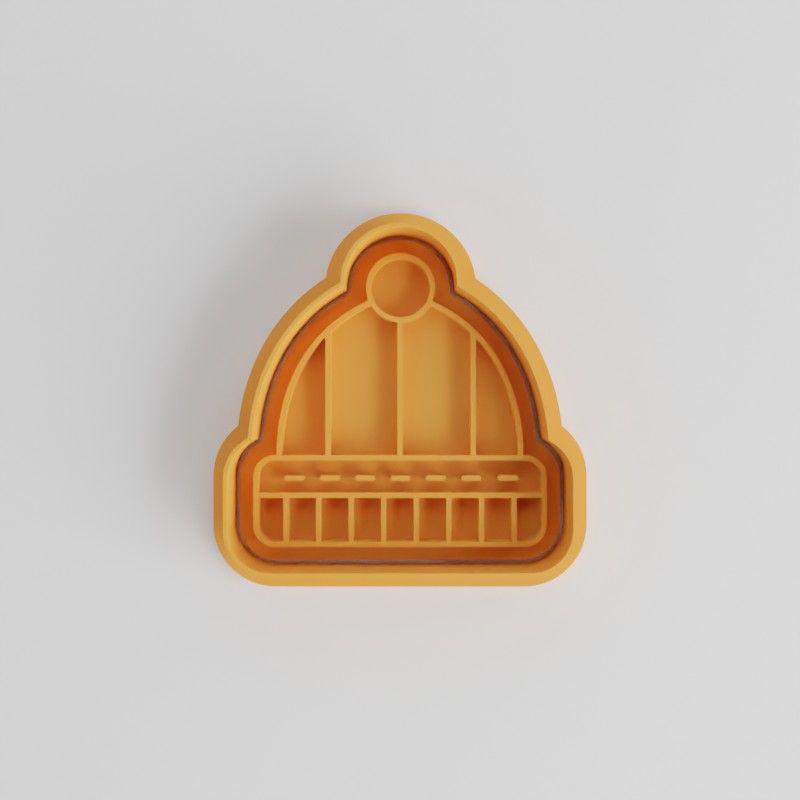 Beanie Winter Gear, Travel Accessories Set, Shape Cutter and Stamp for Cookies, Fondant, S/M/L
