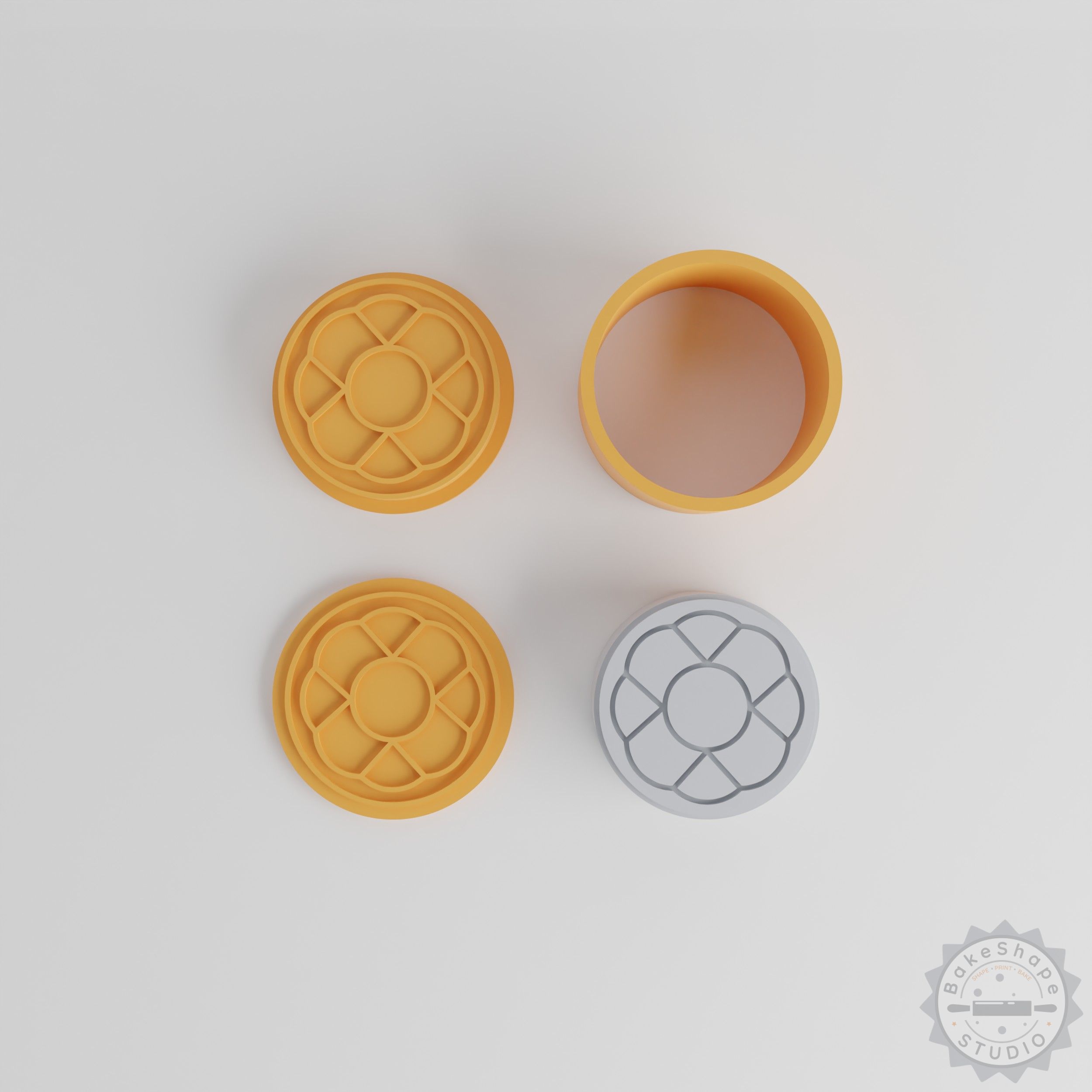 Mandala Bath Bomb Mold Set, Geometric Circle Pattern, 4 Sizes XS/S/M/L, 12 Pieces