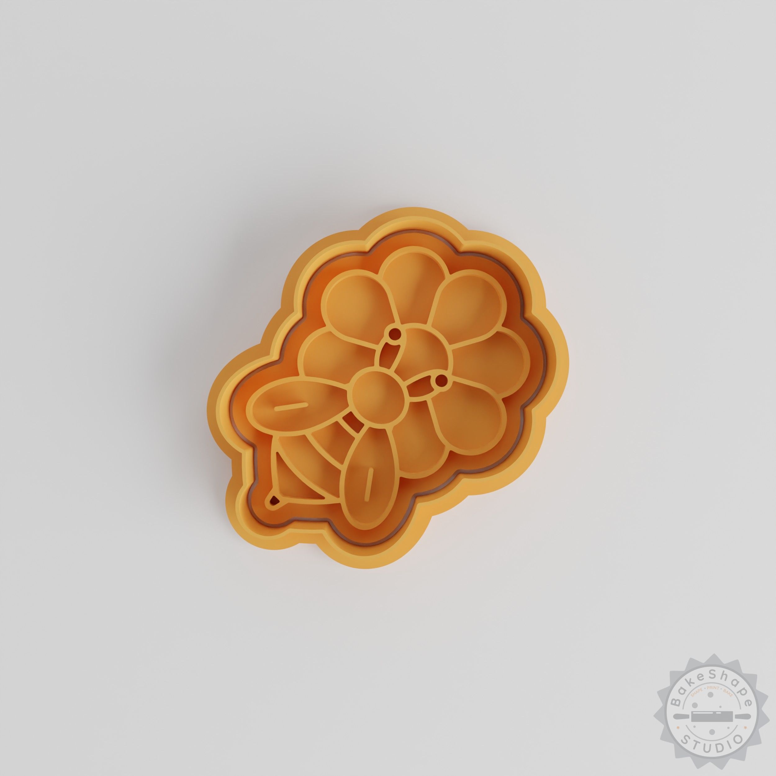 Bee on Flower Cookie Cutter & Stamp Set, Perfect for Fondant, 6-Piece, Sizes S/M/L