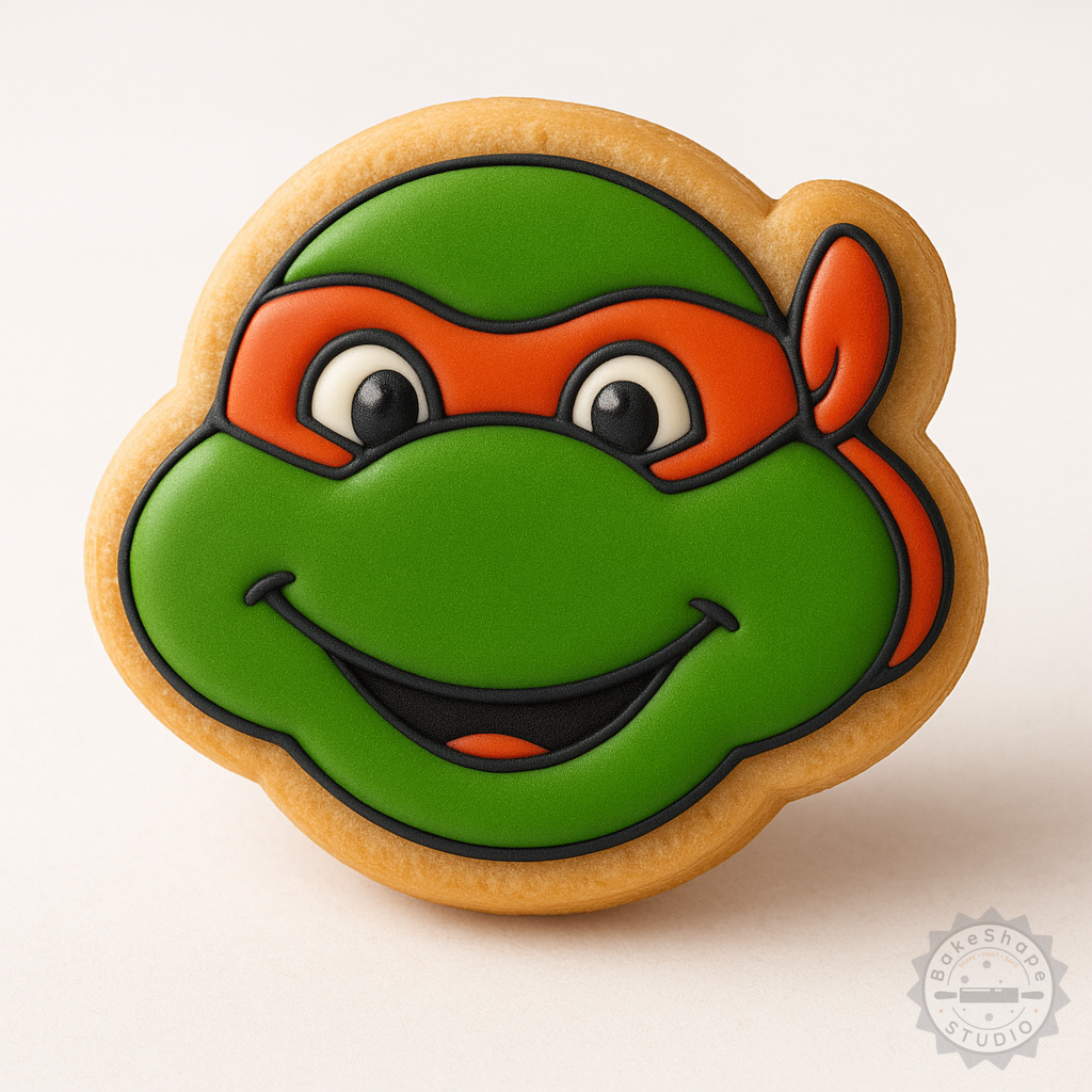 Decorated example 1 of Ninja Shape Cutter & Stamp Set, Perfect for Cookies & Fondant, Includes 6 Pieces in S/M/L Sizes