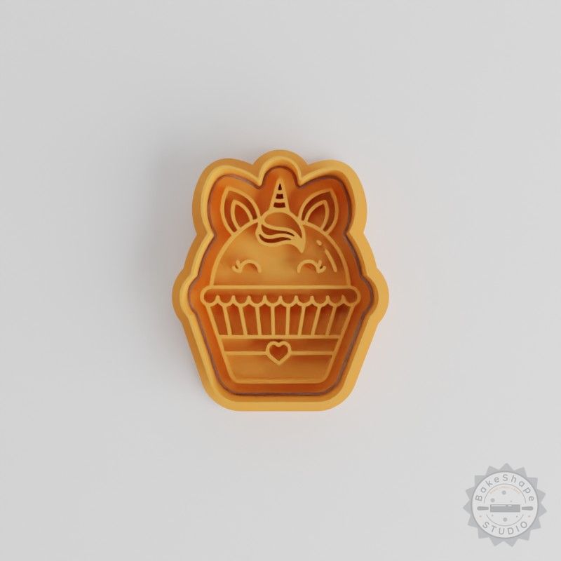 Cupcake Shape Cutter & Stamp Set, Perfect for Cookies & Fondant, 3 Sizes, 6 Pieces