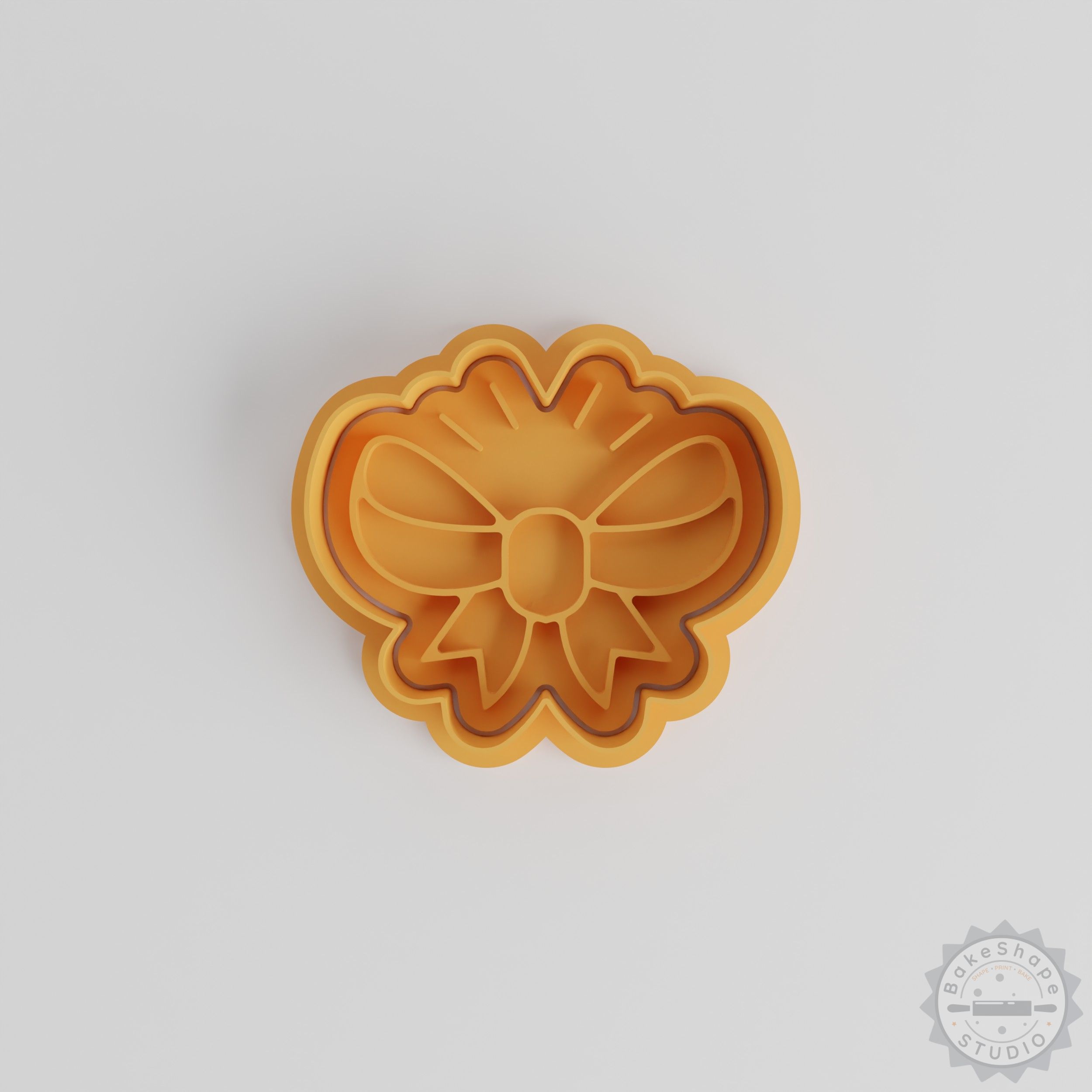 Ribbon Cookie Cutter and Stamp Set, Bow Knot Decor, 6pc S/M/L