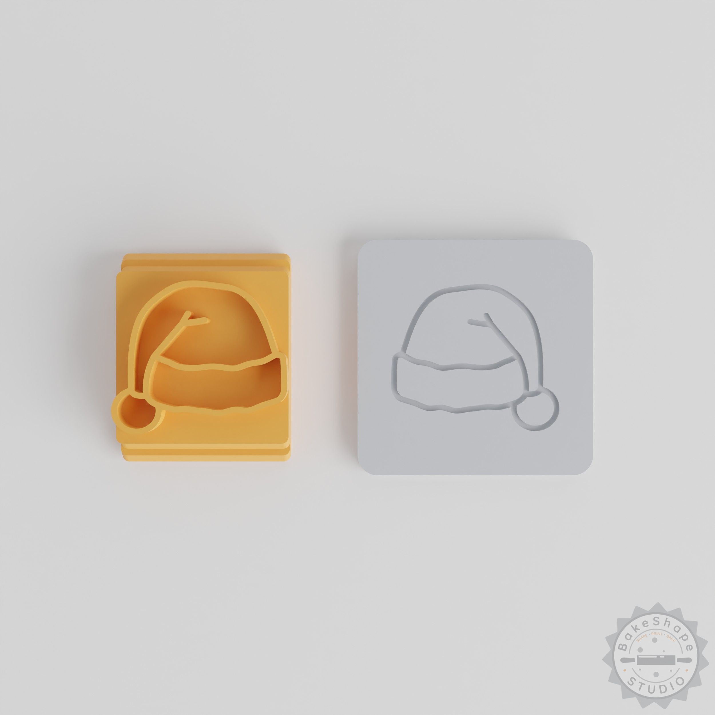 Santa Hat Stamp Set, Christmas Cookie Clay Fondant Motif Tiles, 5 Sizes