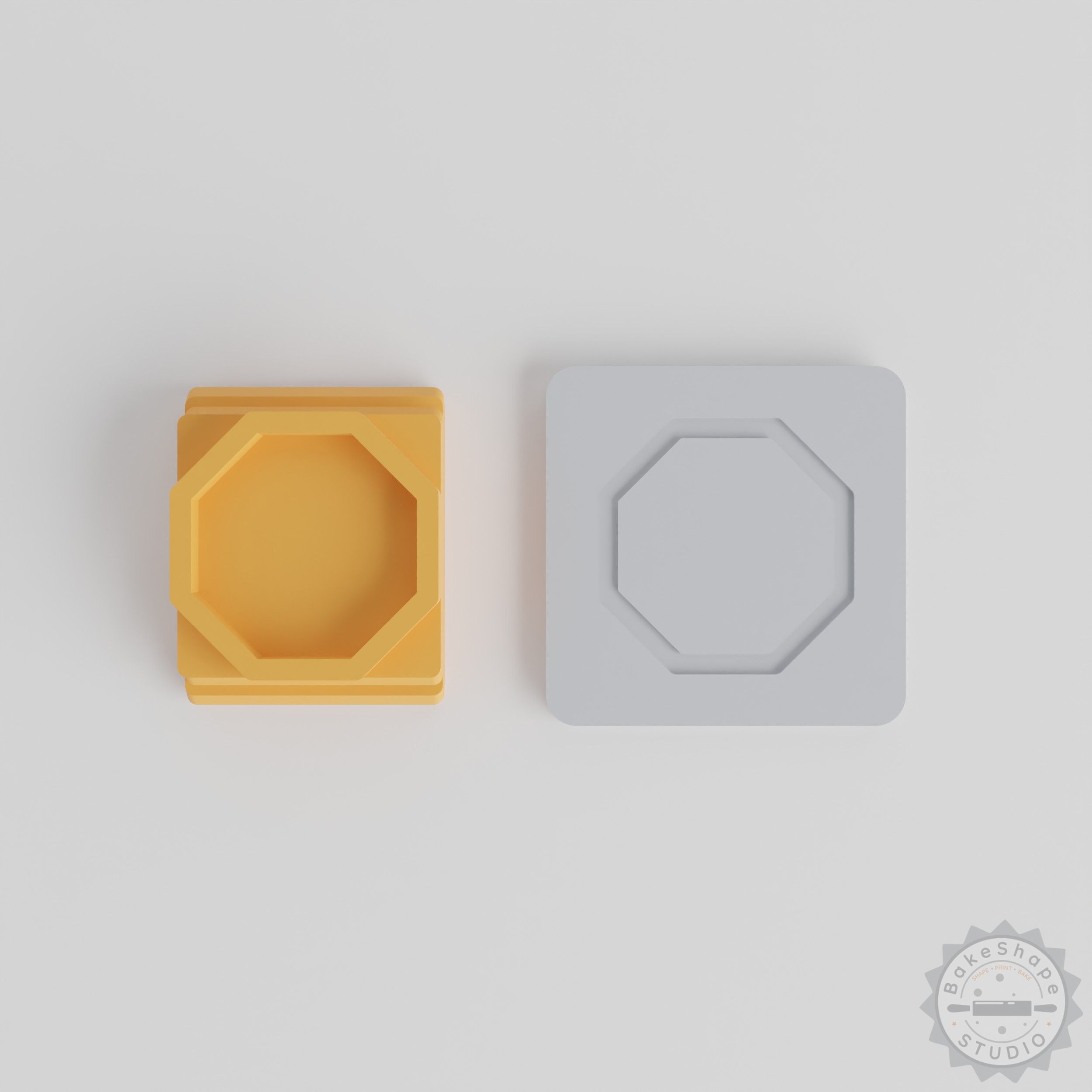 Octagon Stamp Tile Set, Geometric Design, 5 Motif Sizes for Clay, Cookies, Fondant
