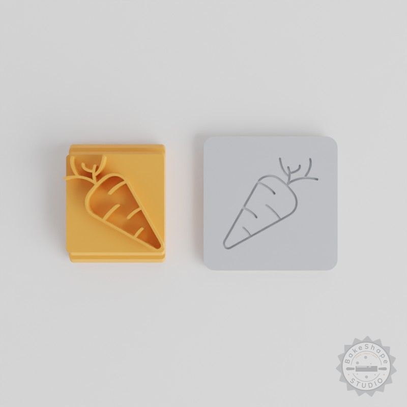 Carrot Stamp Tile Set, 5 Sizes for Clay, Cookies & Fondant - 20 to 40mm Motif Tool