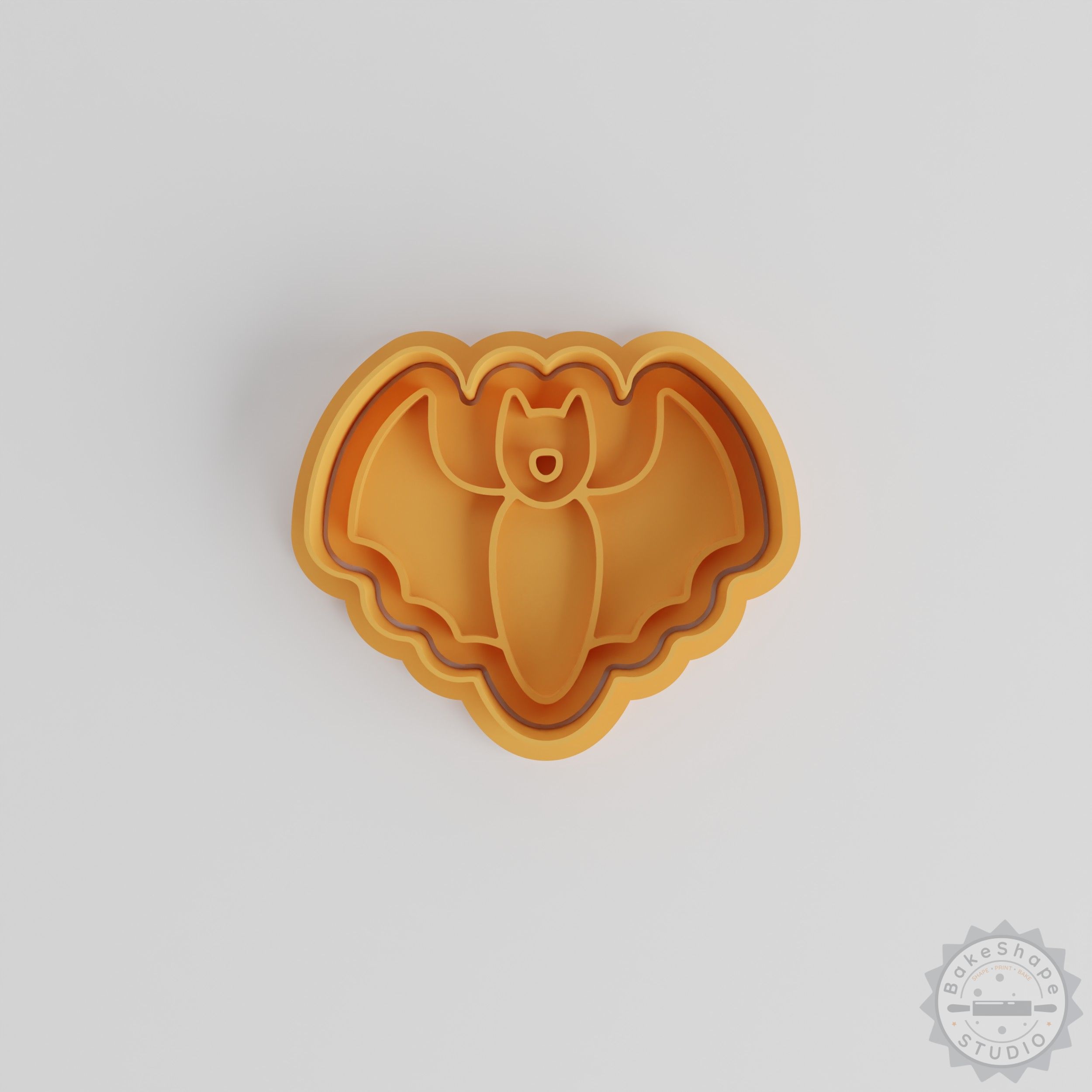 Flying Mammal Cookie Cutters and Stamps, Bat Shape, 6-Piece Set, Fondant Mold, Spooky Theme Baking Tools