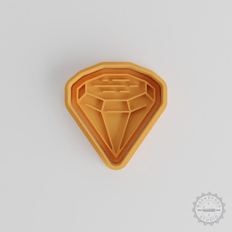 Gem Shape Cookie Cutter & Stamp Set, 6 Pieces, Perfect for Fondant, Includes 3 Sizes