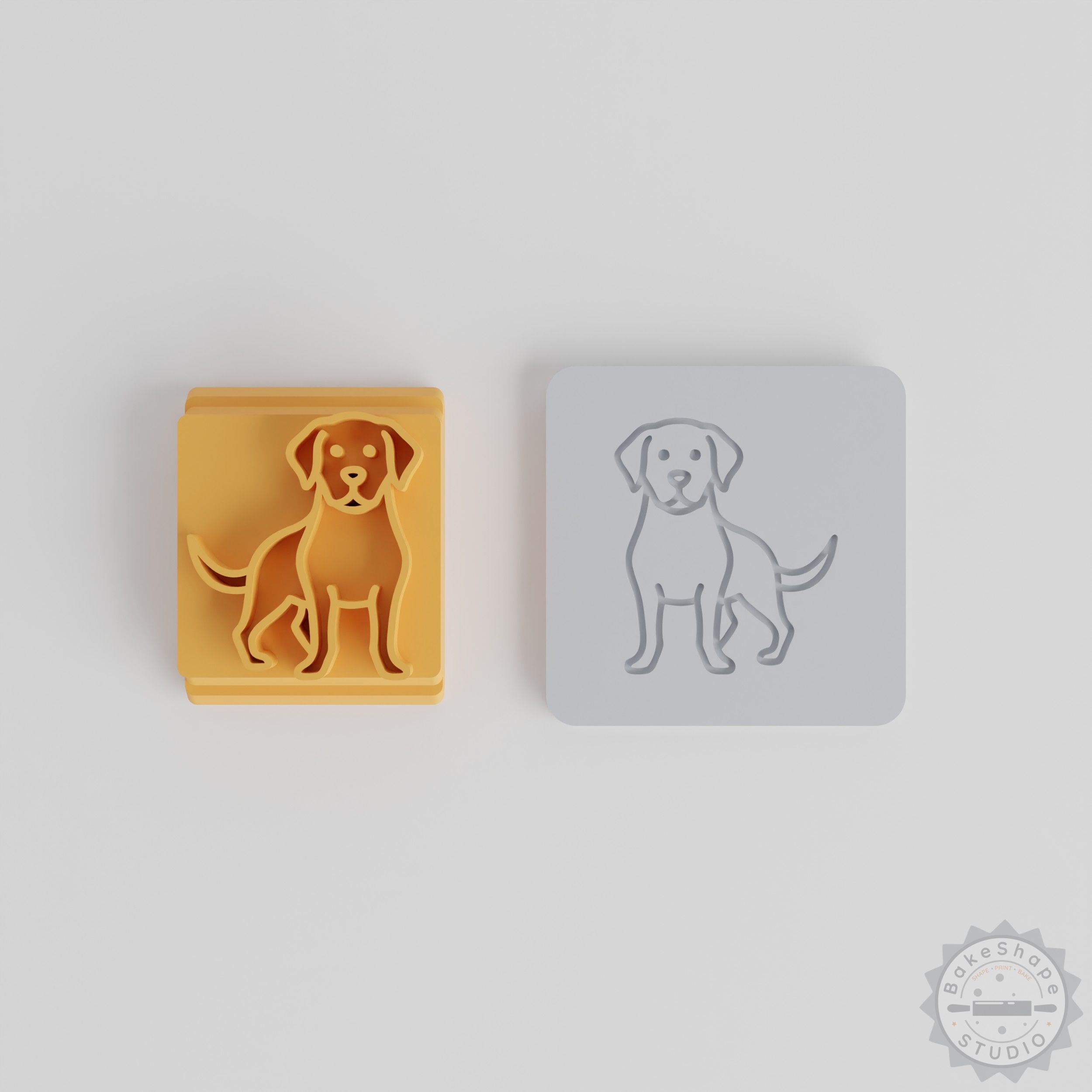 Labrador Retriever Stamp Tile Set, 5 Designs for Clay, Cookies & Fondant, Dog Breed Motif