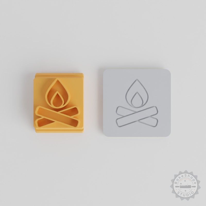 Fire Stamp Tile Set for Clay, Cookies, Fondant, 5-Piece Motif in Various Sizes