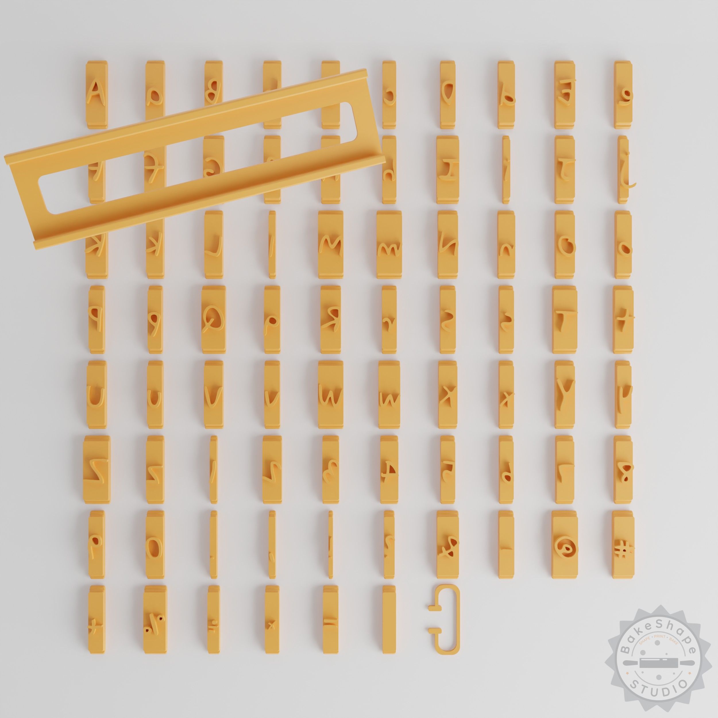 Gloria Hallelujah Font Tile Set, 1/2" Size, 80 Pieces, for Clay, Cookie, Fondant Crafting