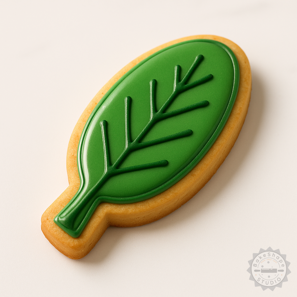 Decorated example 1 of Leaf Shape Cutter and Stamp Set, Perfect for Cookies and Fondant, 6-Piece, Sizes S/M/L