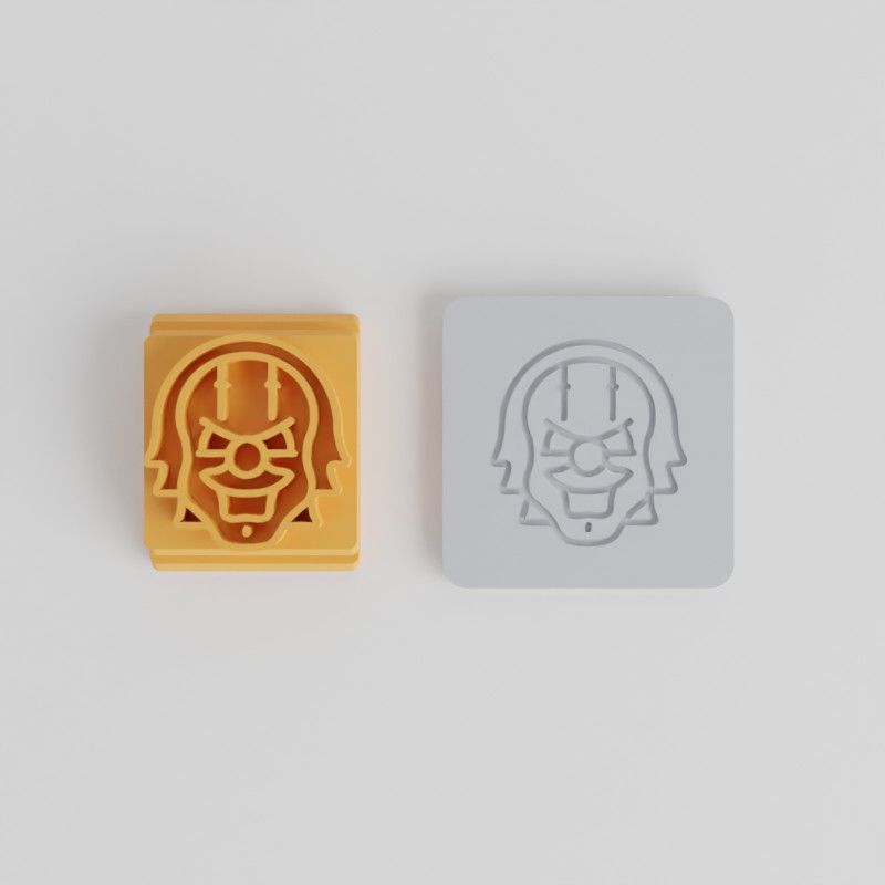 IT Stamp Tile Set, 5-Piece Spooky Clown, Halloween Horror, Scary Emoji, Fondant & Clay Craft