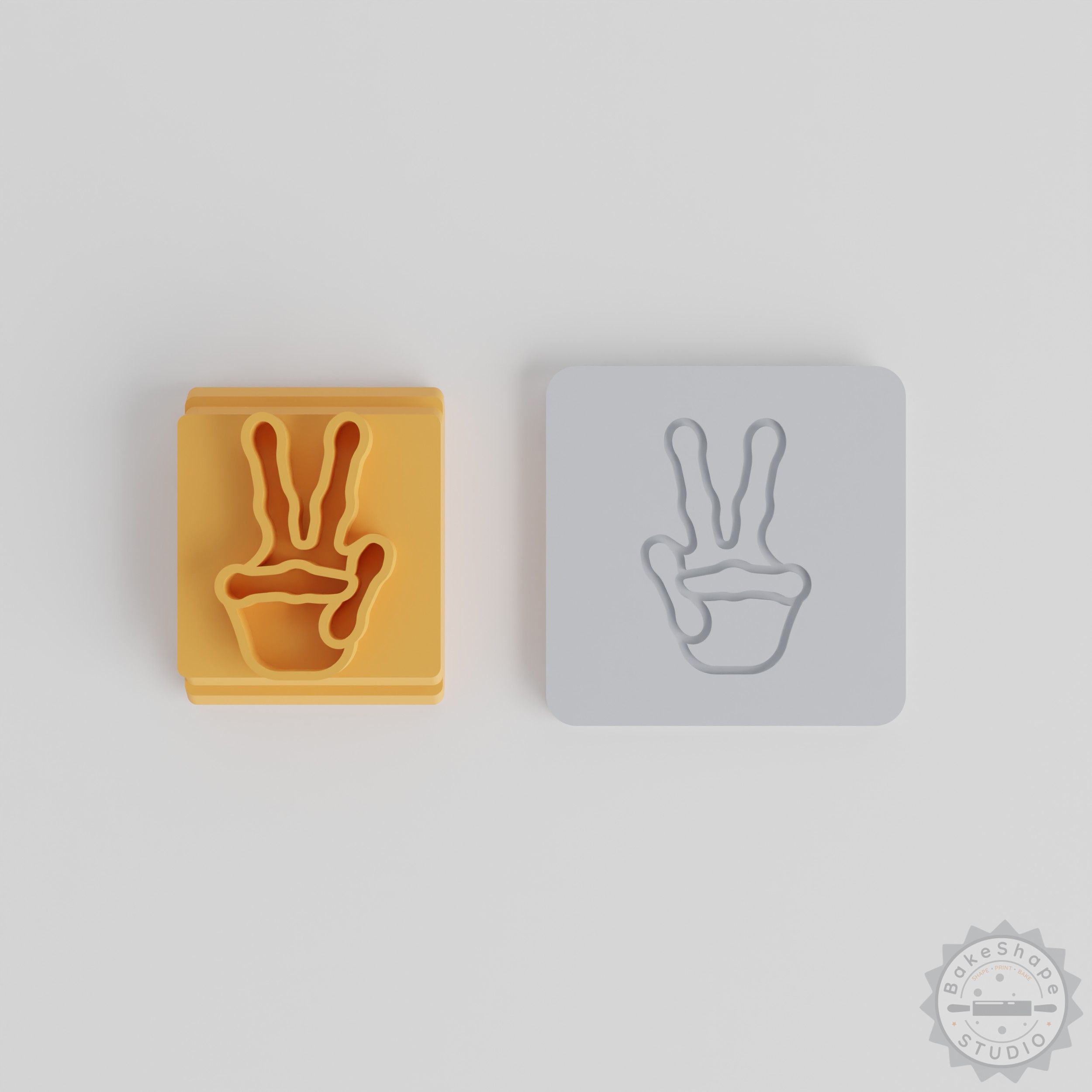 Alien Peace Hand Stamp Set, 5 Sizes, Perfect for Clay, Cookies, Fondant, Soft Materials Crafting
