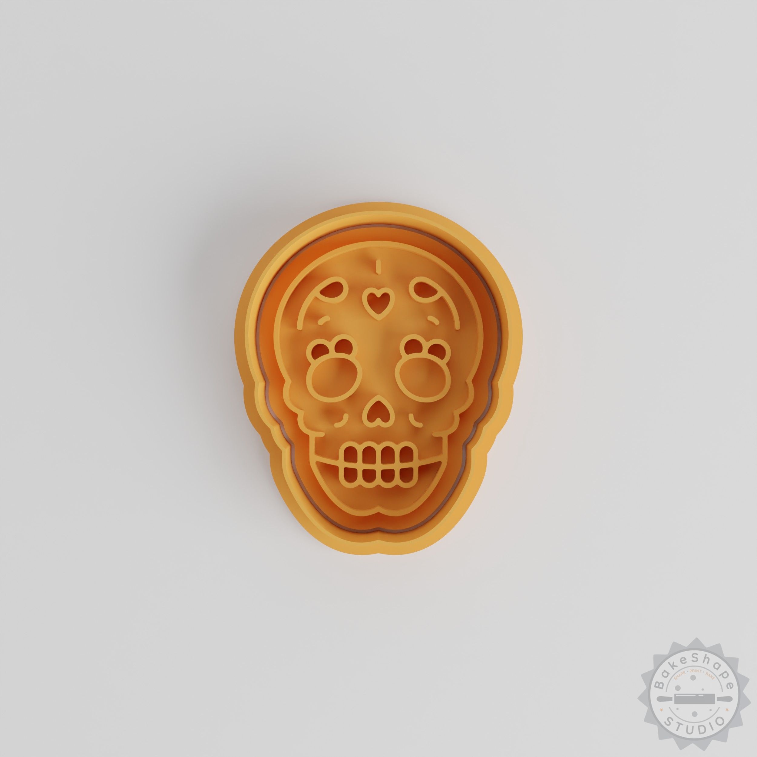 Skull Shape Cutter & Stamp Set, 6 Pieces, Perfect for Cookies & Fondant, Halloween & Day of the Dead