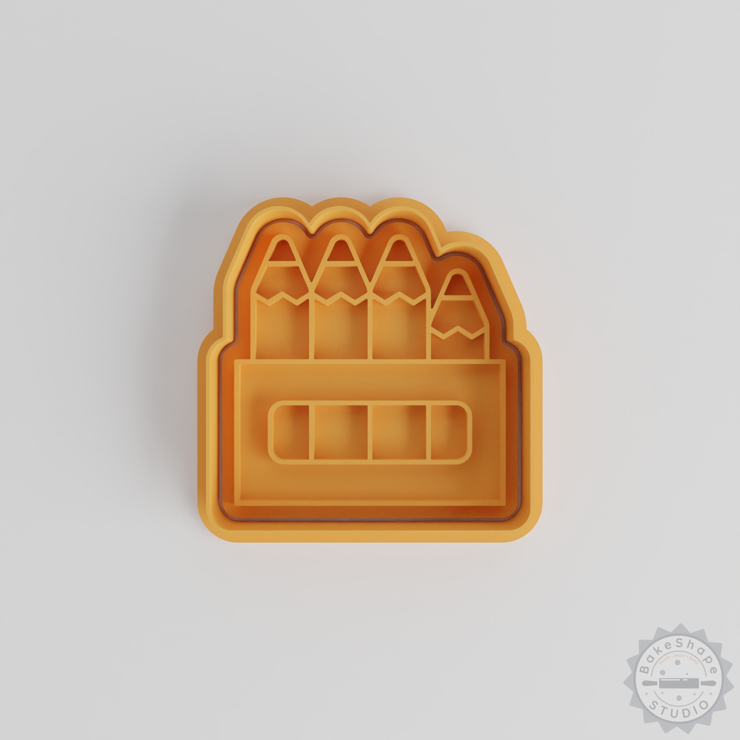 Shape Cutter and Stamp Set, 6 Pieces for Cookies and Fondant, Includes Pencils