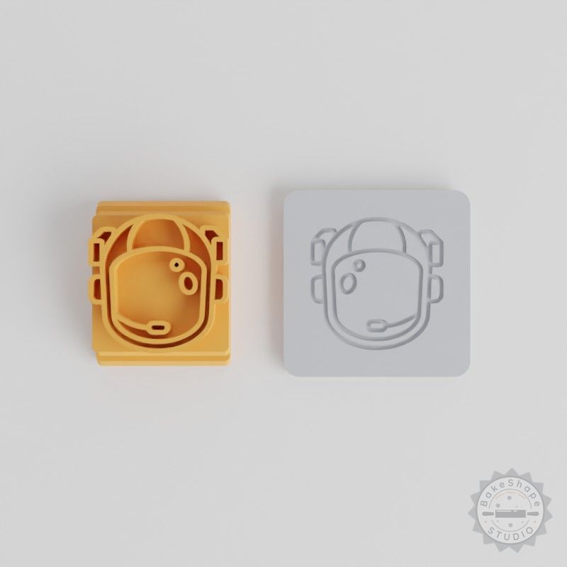 Helmet Stamp Tile Set for Clay, Cookies, Fondant - 5 Sizes, Space Explorer Design