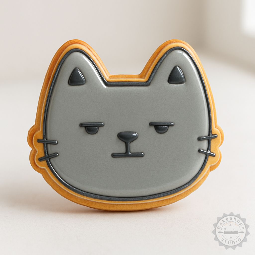 Annoyed Emoji cookie cutter and stamp set STL for 3D printing with small, medium, and large sizes