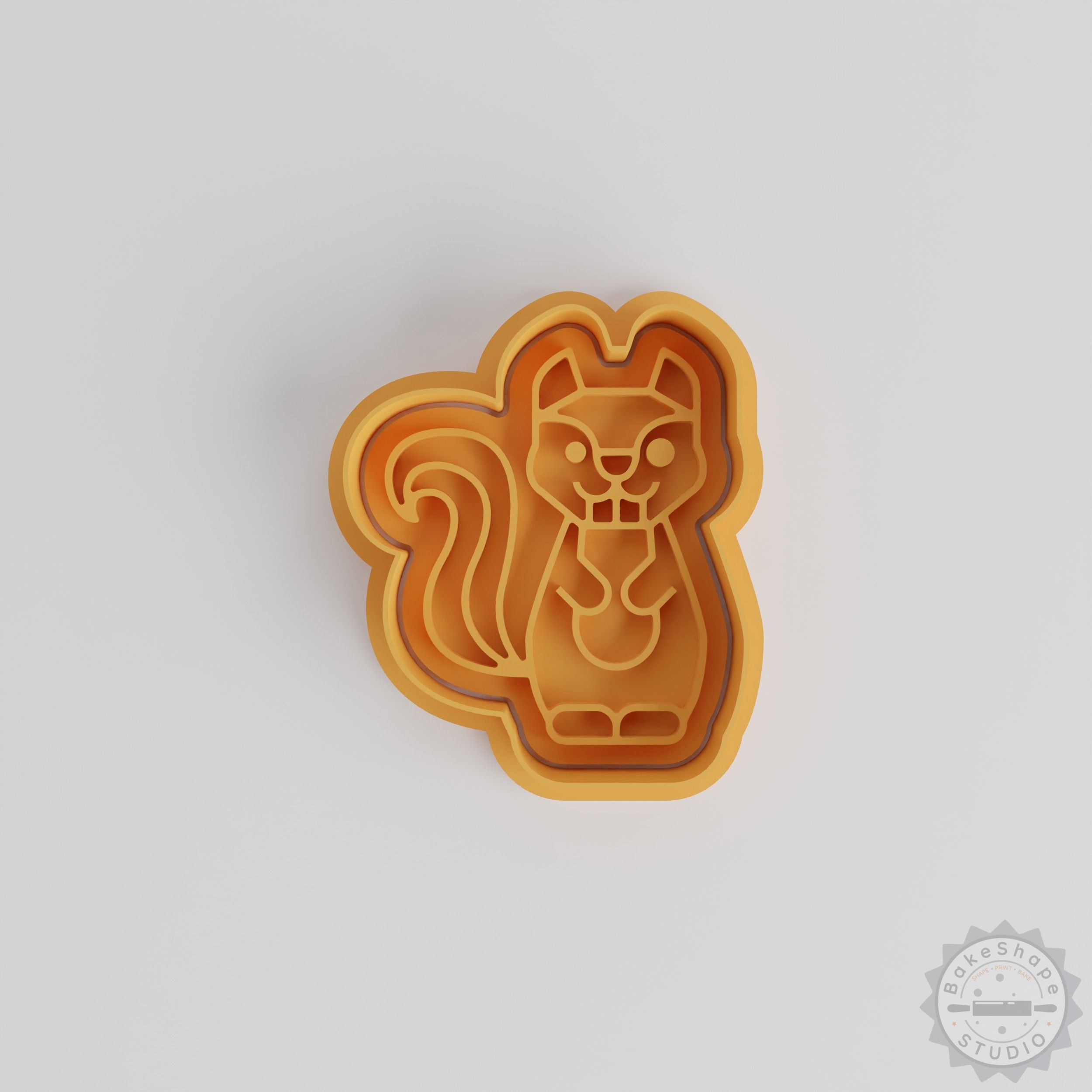 Squirrel Shape Cutter Stamp Set, Cookie Fondant Tool, 3 Sizes, 6 Pieces, Woodland Animal Design
