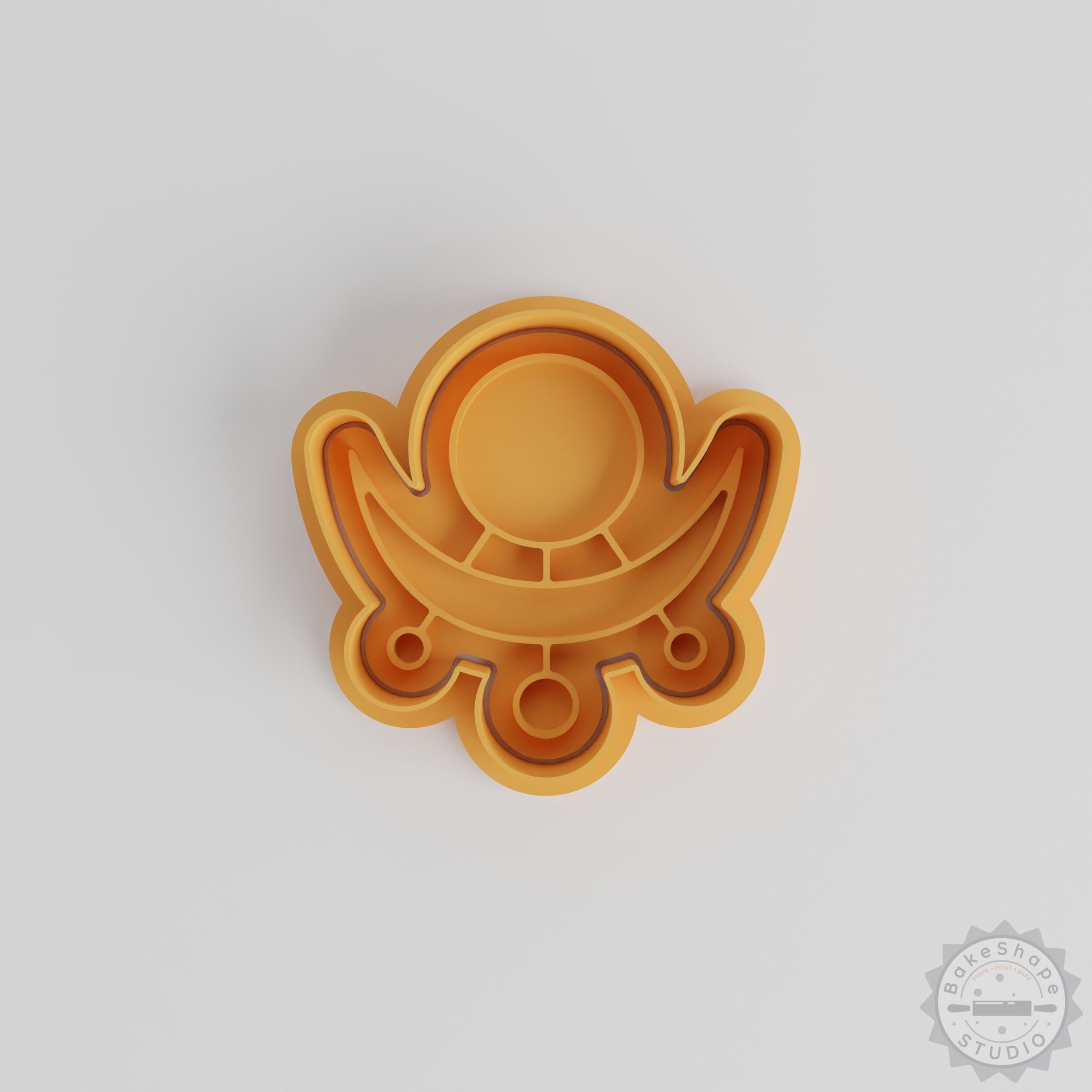Shravana Nakshatra Vedic Astrology Cookie, Fondant Shape Cutter & Stamp Set, 6-Piece, S/M/L Sizes