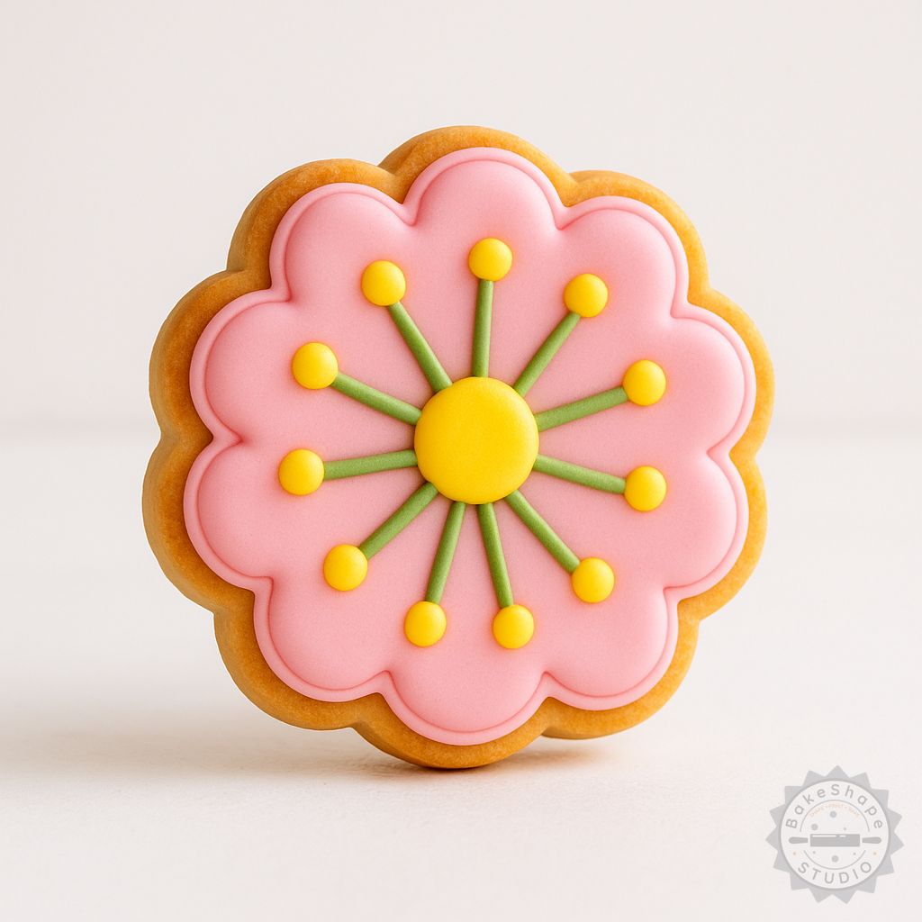 Candytuft flower cookie cutter and stamp STL set for 3D printing detailed floral designs
