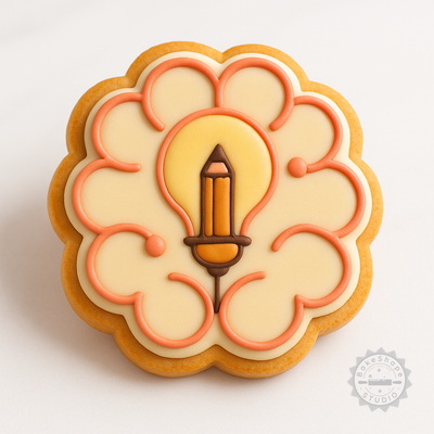 Decorated example 1 of Creative Brain Shape Cutter & Stamp, 6-Piece Set for Cookies & Fondant, S/M/L Sizes