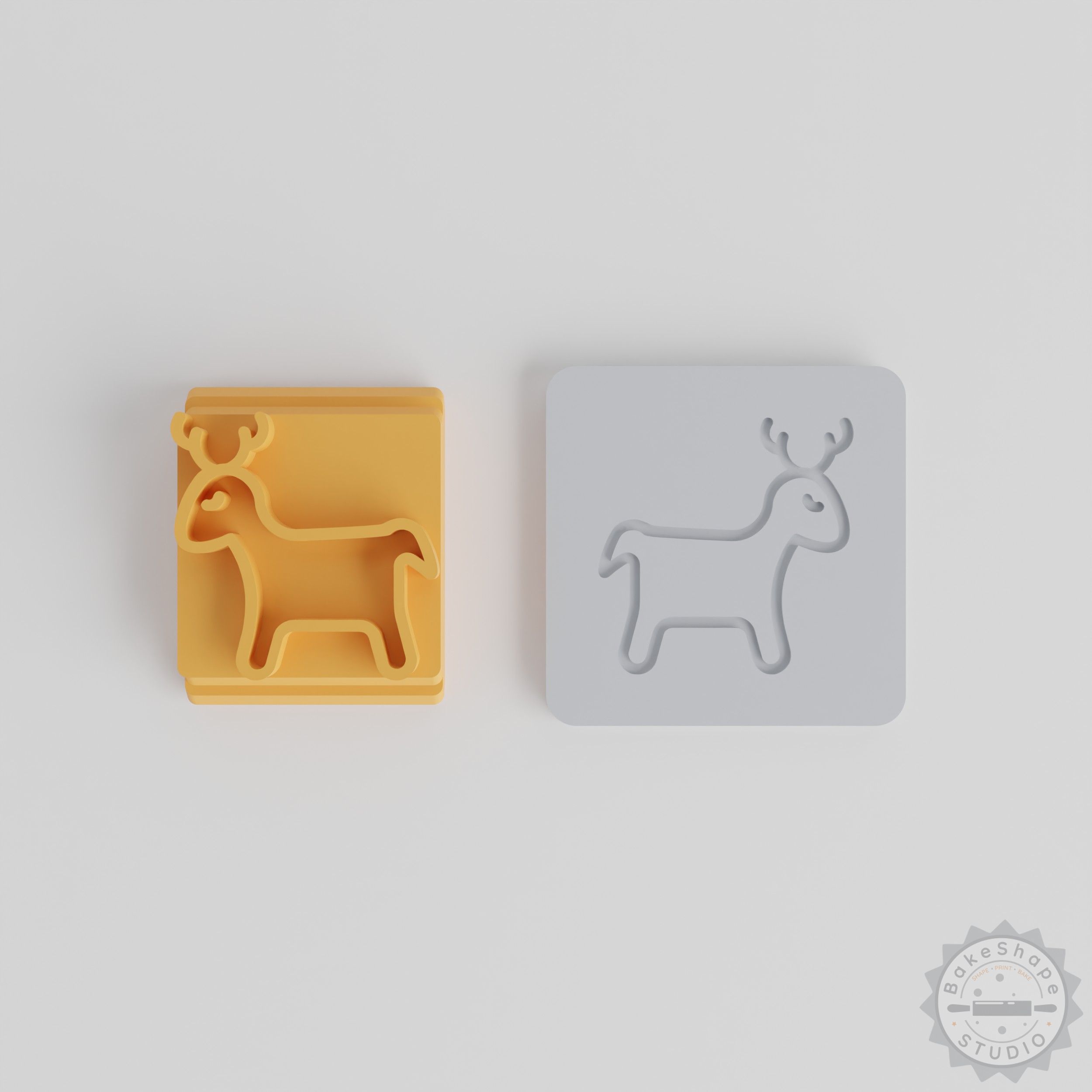 Reindeer Stamp Tile Set, 5 Sizes for Clay, Cookies, Fondant, Holiday Crafts