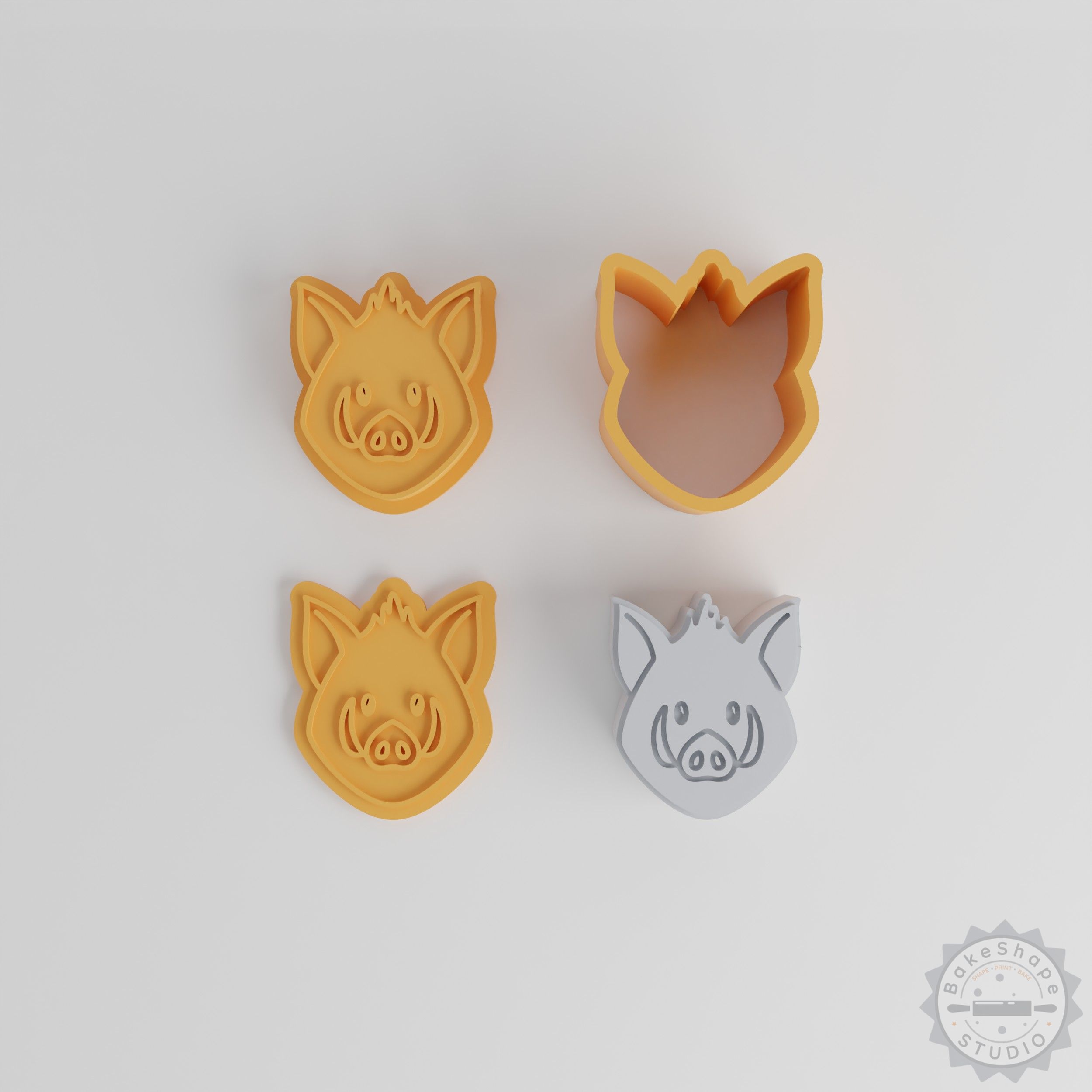 Animal Bath Bomb Mold Set, Cute Boar Design, 12 Pieces, Various Sizes