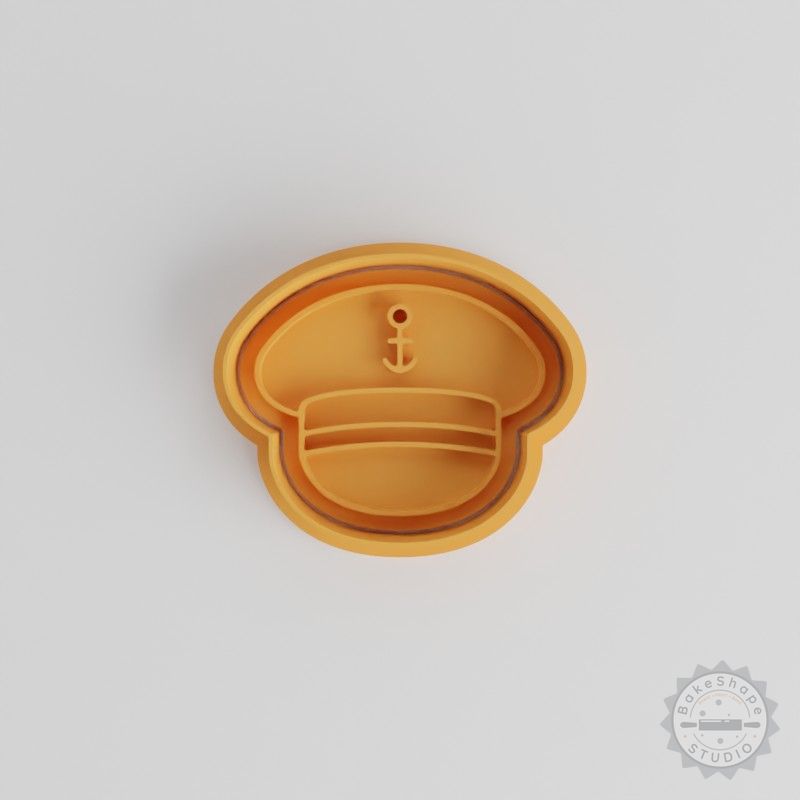 Captain Hat Cookie Cutter Set, Sailor Hat Shape, Fondant Stamp, 3 Sizes S/M/L, 6 Pieces