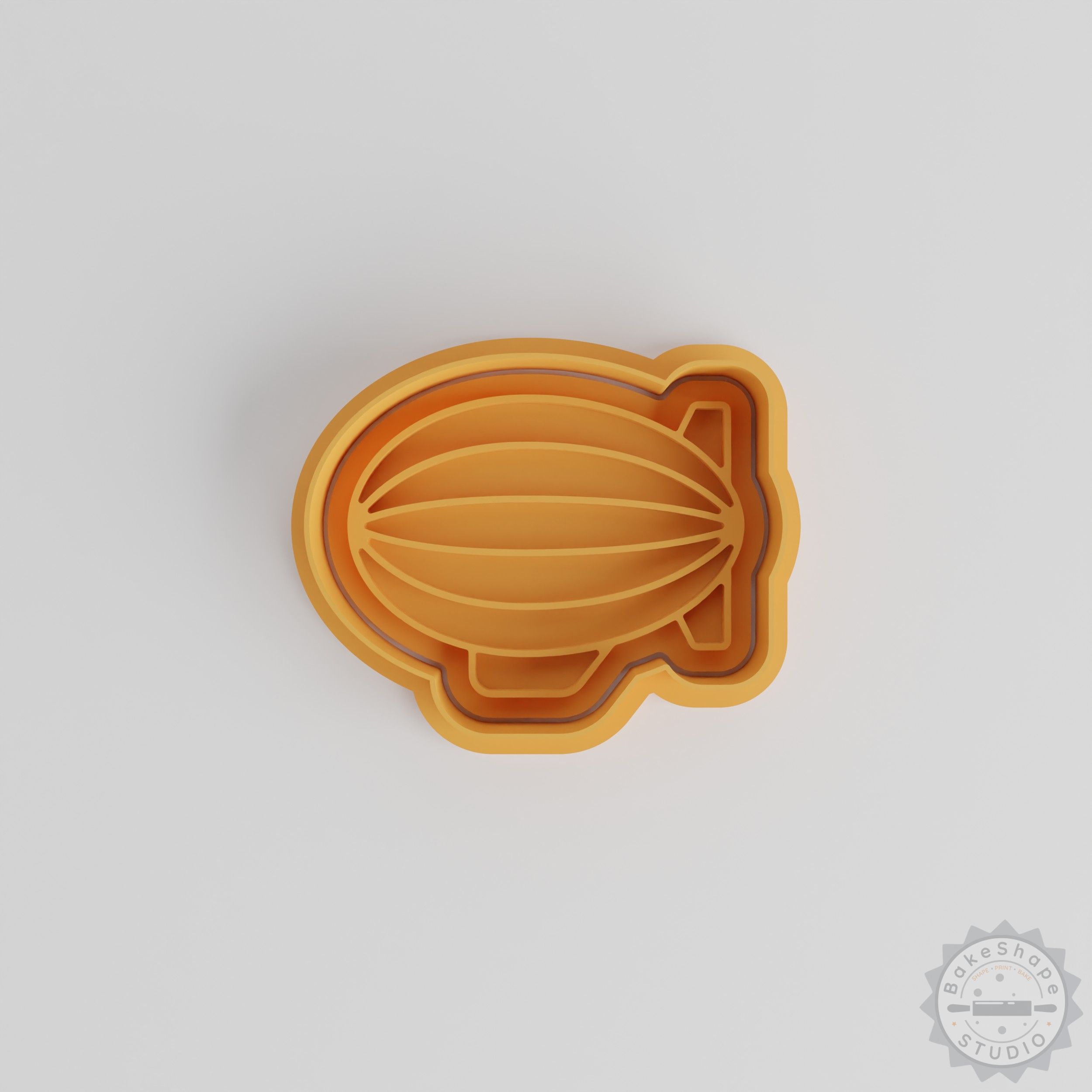 Blimp Cookie Cutter & Stamp Set, 6 Piece, Aviation Balloon & Airship Shapes, S/M/L Sizes