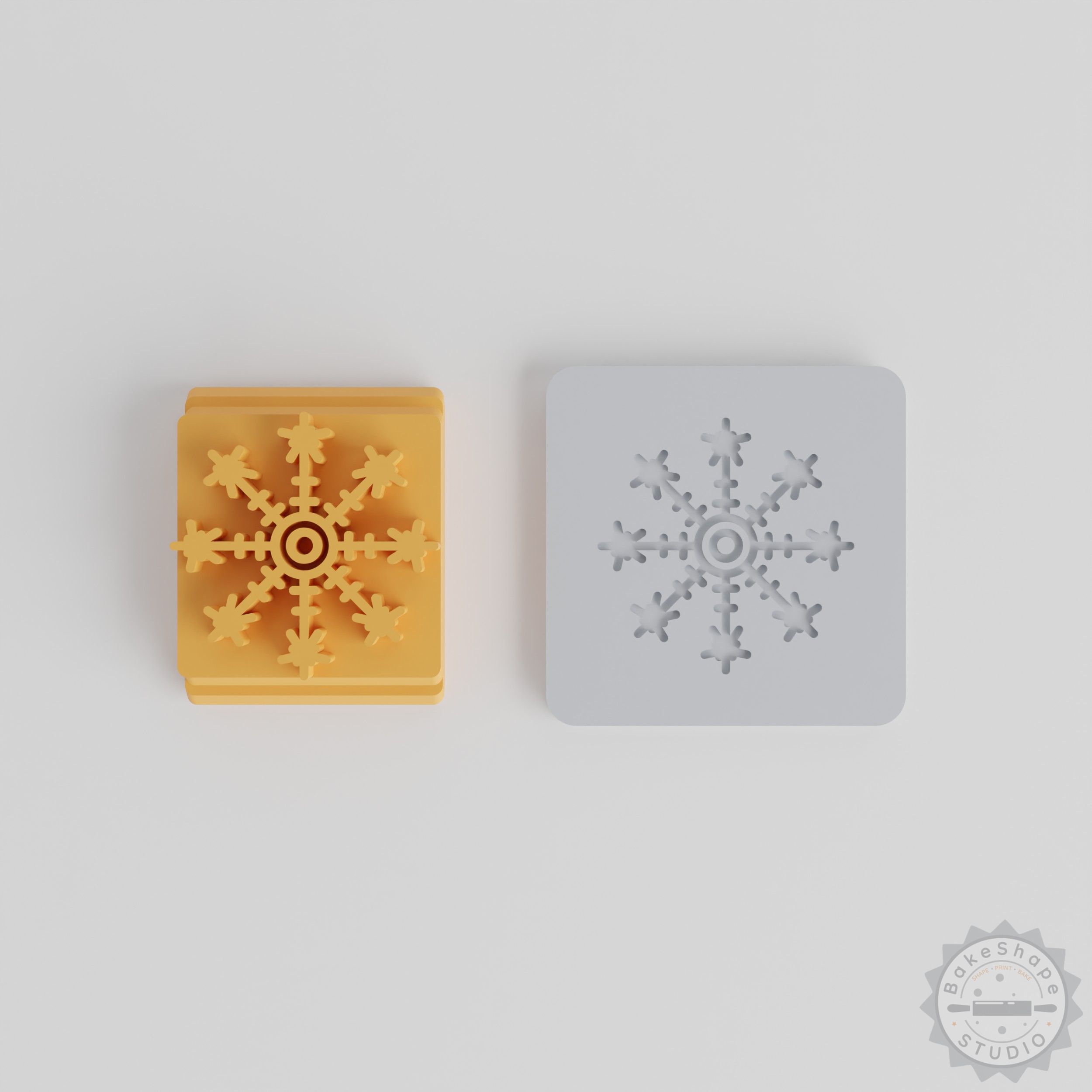 Snowflake Stamp Tile Set, 5 Sizes for Clay, Cookies & Fondant, Winter Decoration Collection