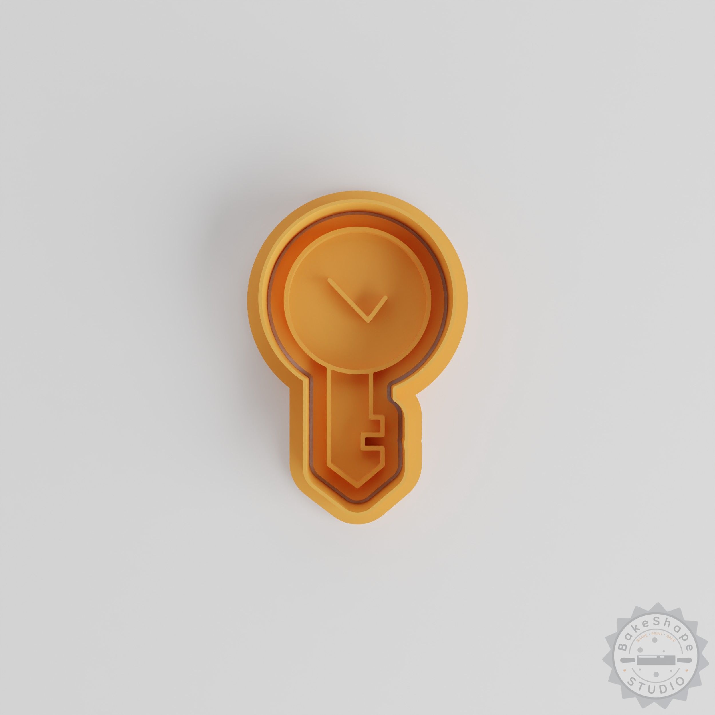 Key Cookie Cutter and Stamp Set, 6-Piece Fondant Shapes in S/M/L Sizes