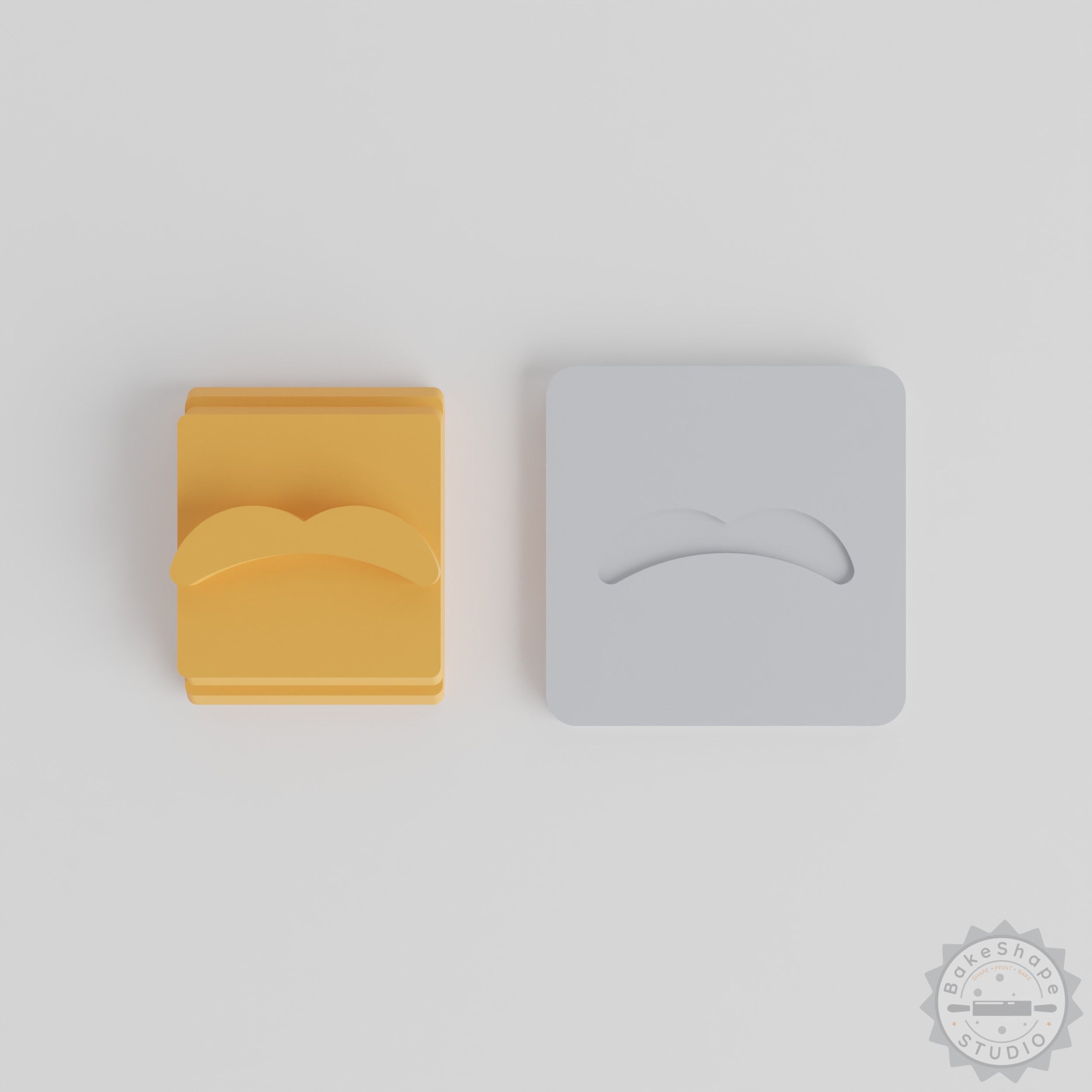 Moustache Stamp Tile Set, 5 Motif Sizes for Clay, Cookies, Fondant, Facial Hair and Beard Designs