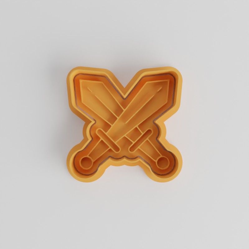 Two Swords Shape Cutter & Stamp Set, Perfect for Cookies & Fondant, 6-Piece, S/M/L Sizes