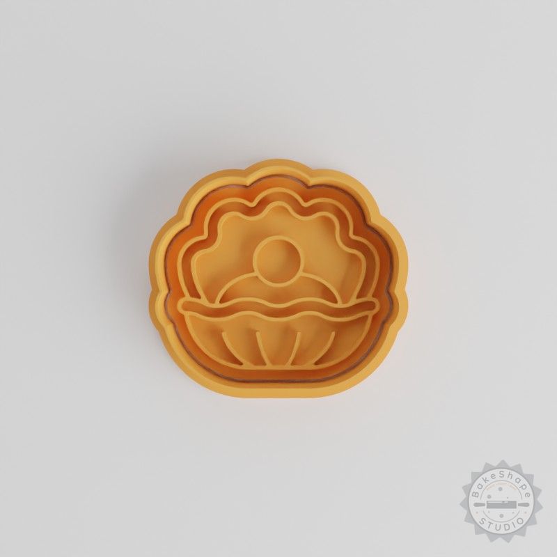 Oyster Shape Cutter and Stamp Set, 6-Piece Cookie and Fondant Shell Designs, S/M/L Sizes