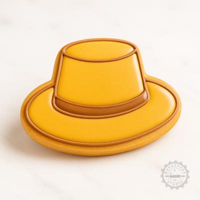 Decorated example 1 of Hat Shape Cutter and Stamp Set for Cookies, Fondant – 6 Pieces, S/M/L Sizes