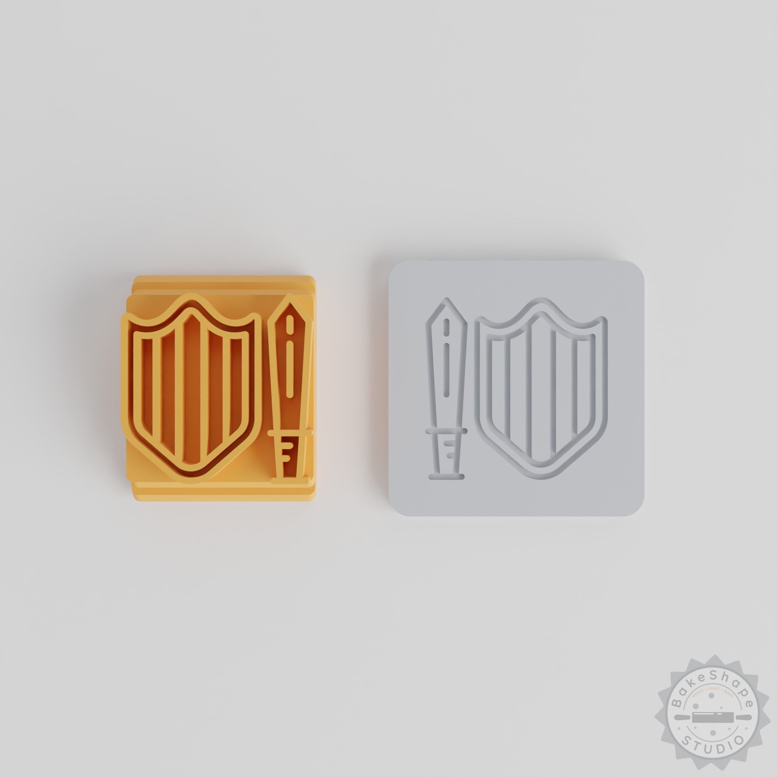 Sword and Shield Stamp Tile Set, Perfect for Clay and Fondant, 5 Sizes