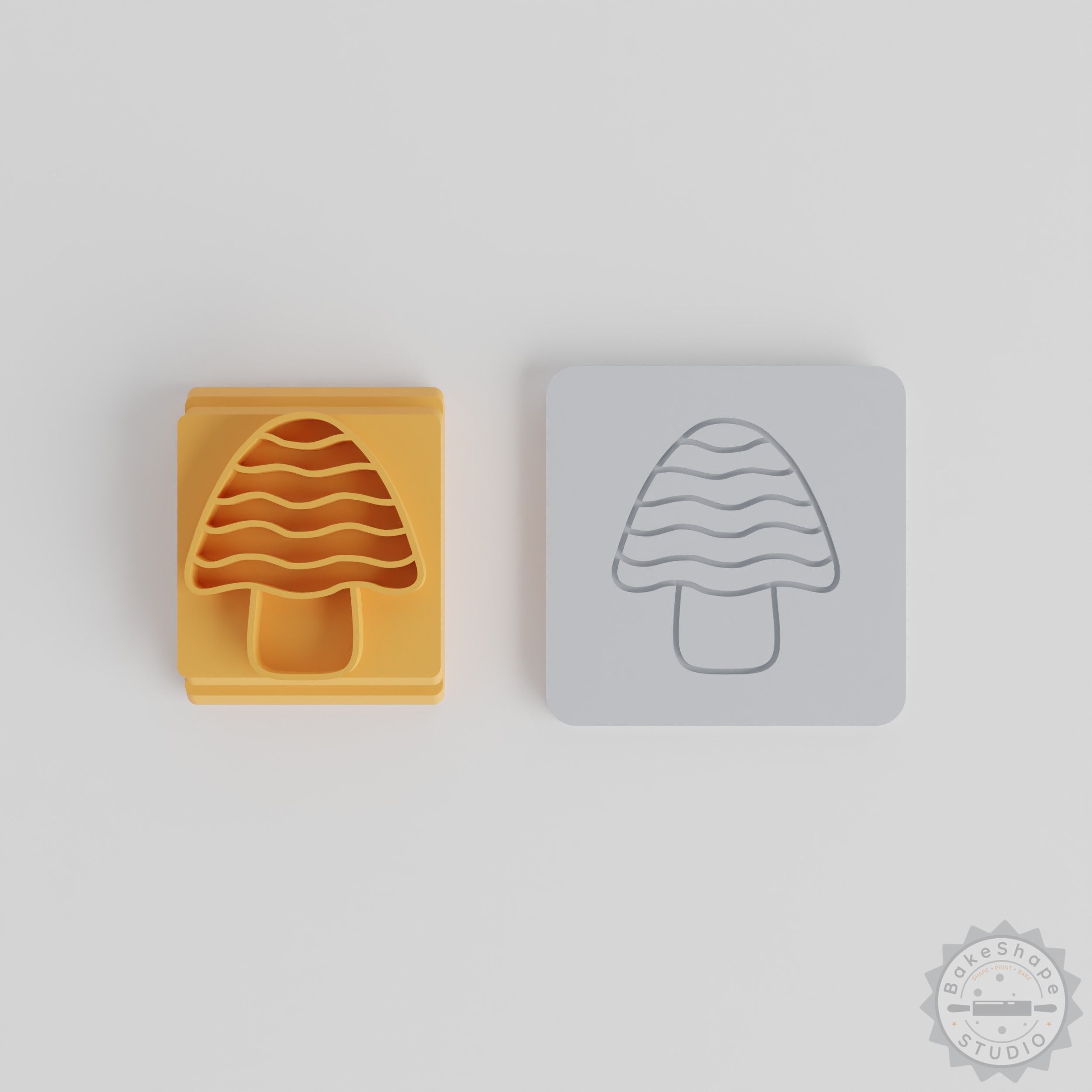 Mushroom Stamp Tile Set for Clay, Cookies, Fondant, 5 Motif Sizes 20-40mm